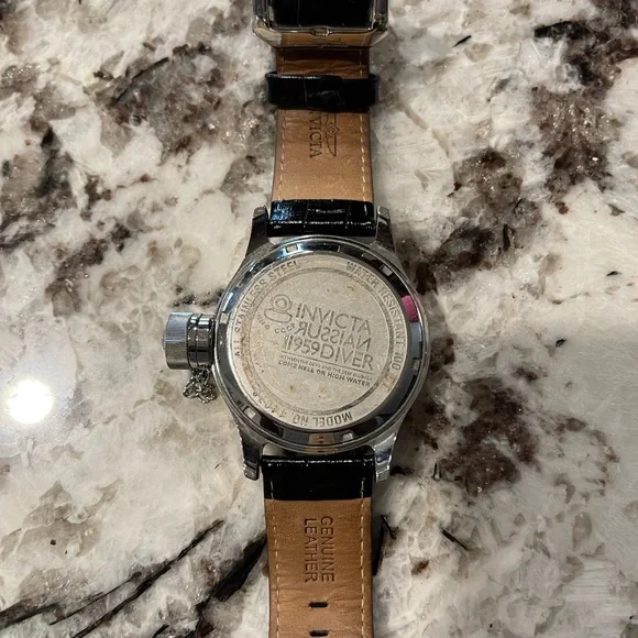 Invicta Gold and Silver Watch with Black Strap - Picture 2 of 5